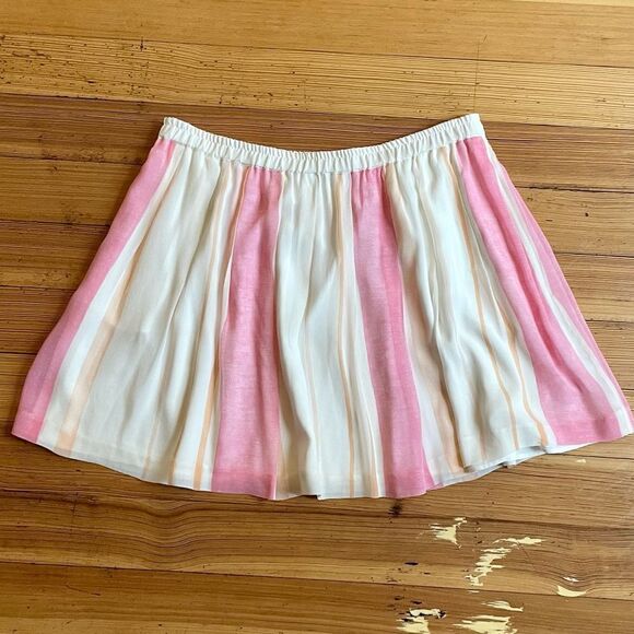 Club Monaco silk stripe mini skirt. Size 12. - Picture 1 of 8